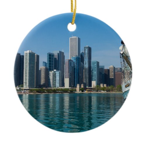 Windy Sailing Ceramic Ornament