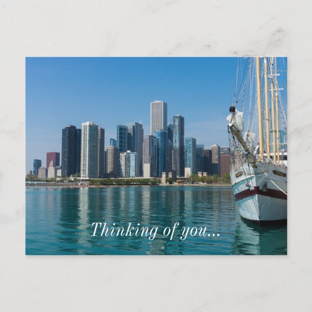 Windy Sailing Thinking Of You Postcard (Front)
