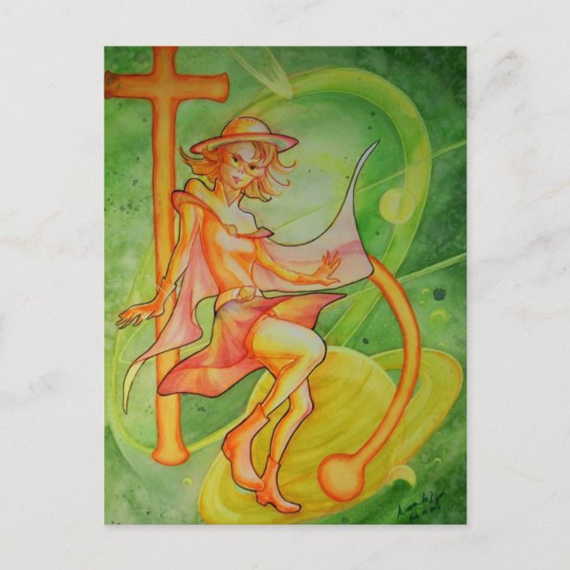 Windy Saturn Postcard (Front)