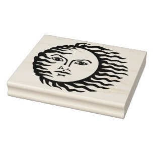 Windy Sun Rubber Art Stamp