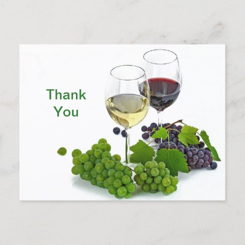 Wine 2 Thank You Postcard