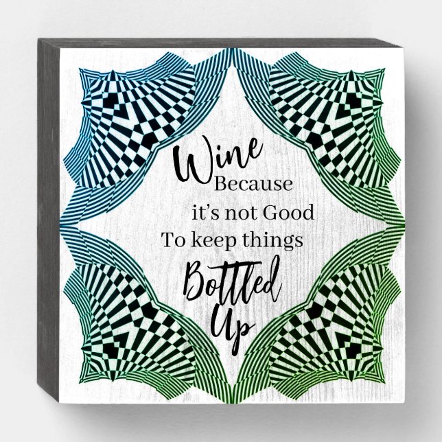 WINE! 6” x 6” Square Box Sign (Front Horizontal)