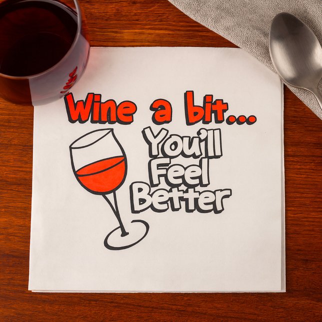 Wine A Bit You’ll Feel Better Napkins (Creator Uploaded)