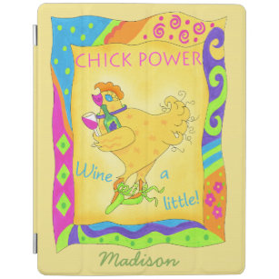 Wine a Little Chick Power Name Personalized Yellow iPad Smart Cover