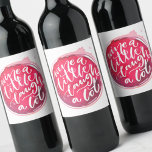 Wine a Little Laugh A Lot Label<br><div class="desc">Wine bottle labels featuring "Wine a Little Laugh A Lot" text on a red wine stain. Fun to create for a party or as a gift for family,  friends or any special occasion.</div>