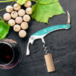 Wine a Little Laugh A Lot Waiter's Corkscrew<br><div class="desc">Wine corkscrew is personalized with your initials and text "Wine a Little,  Laugh A Lot" on turquoise. Great for yourself or to give as gifts for any occasion - birthday,  bachelorette party,  rehearsal dinner and more.</div>
