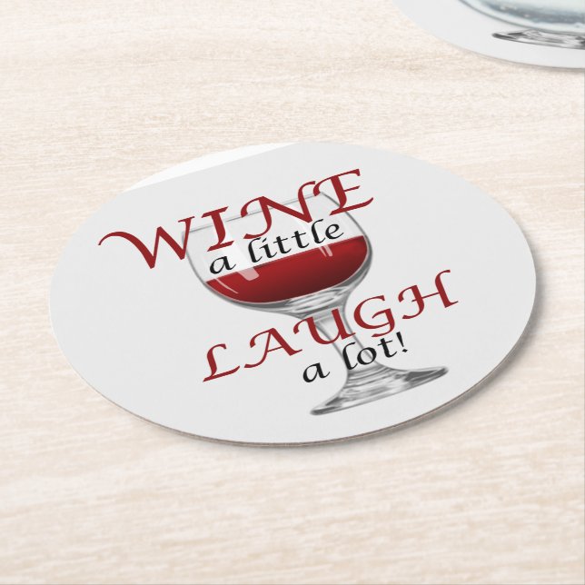 Wine a Little Paper Coaster (Angled)
