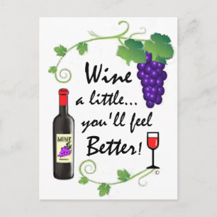 Wine a Little... Postcard