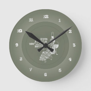 Wine A Little Round Clock