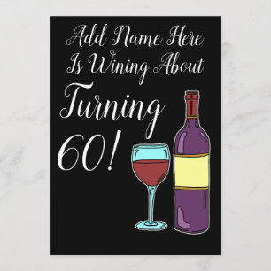 Wine About 60th Birthday Funny Invite