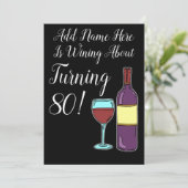 Wine About 80th Birthday Funny Invite (Standing Front)