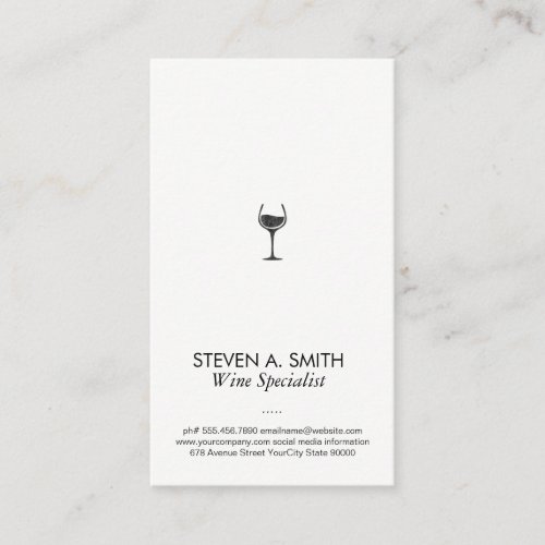 Wine Accessories Slate  Sommelier Business Card