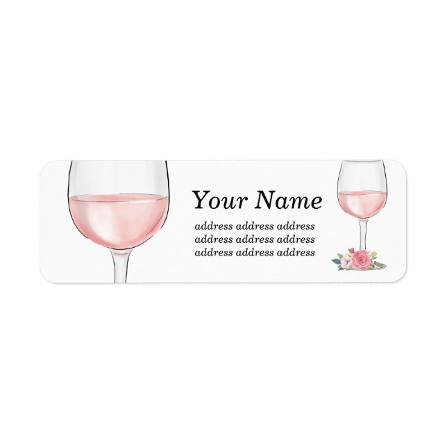 wine, adult birthday, wedding, floral label (Front)