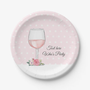 wine, adult birthday, wedding, floral paper plates