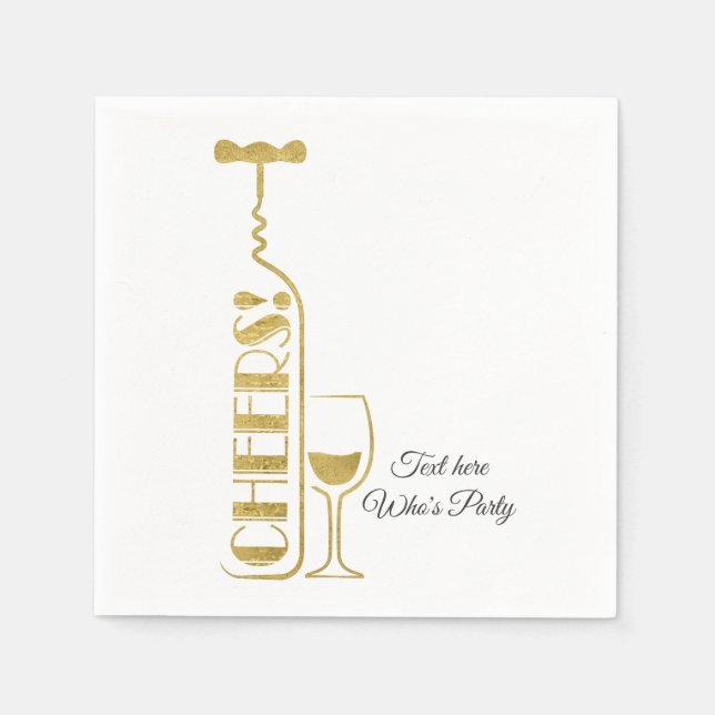 wine, adult birthday, wedding, party napkins (Front)