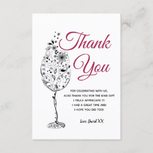 wine, adult, thank you card