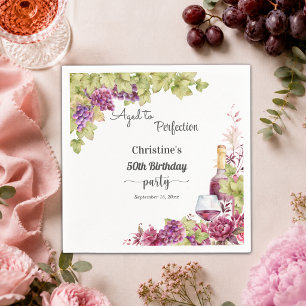 Wine Aged to Perfection 50th Birthday Party Napkins