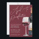 Wine Aged To Perfection Adult Birthday Party Invitation<br><div class="desc">Sophisticated Burgundy and Gold Wine Birthday Invitation. Celebrate fifty fabulous years with this elegant and timeless design, featuring a black and gold watercolor wine bottle paired with a matching wine glass filled with red wine on the right side for a bold, modern touch. “Aged To Perfection” is displayed at the...</div>