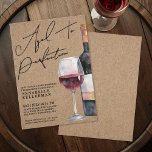 Wine Aged To Perfection Adult Birthday Party Invitation<br><div class="desc">Sophisticated Rustic Wine Birthday Invitation. Celebrate fifty fabulous years with this elegant and timeless design, featuring a black and gold watercolor wine bottle paired with a matching wine glass filled with red wine on the right side for a bold, modern touch. “Aged To Perfection” is displayed at the top in...</div>