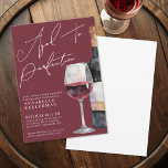 Wine Aged To Perfection Adult Birthday Party Invitation<br><div class="desc">Sophisticated Burgundy and Gold Wine Birthday Invitation. Celebrate fifty fabulous years with this elegant and timeless design, featuring a black and gold watercolor wine bottle paired with a matching wine glass filled with red wine on the right side for a bold, modern touch. “Aged To Perfection” is displayed at the...</div>