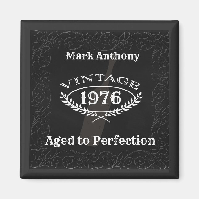 Wine Aged to Perfection Birthday Magnet (Front)