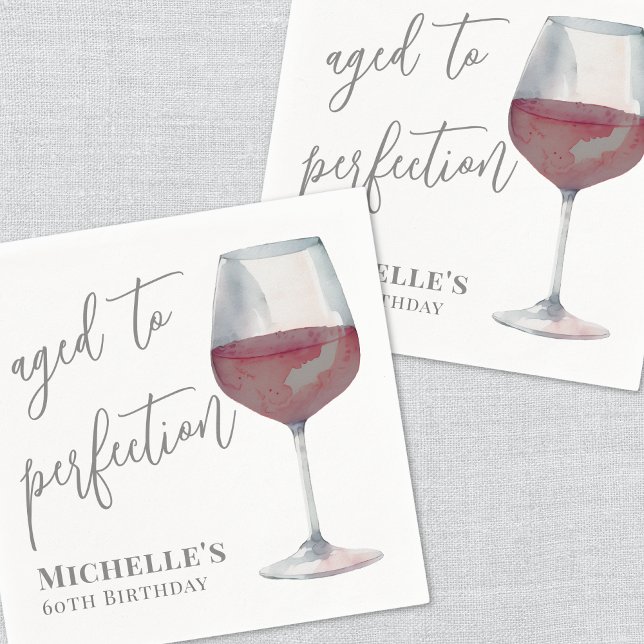 Wine Aged To Perfection Birthday Napkins (Wine Aged To Perfection Birthday Napkins)