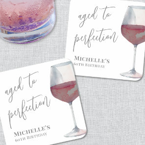 Wine Aged To Perfection Birthday Square Paper Coaster