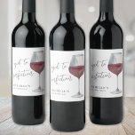 Wine Aged To Perfection Birthday Wine Label<br><div class="desc">Sophisticated Wine Aged to Perfection Birthday Wine Bottle Label. This elegant label features a large watercolor wine glass filled with deep burgundy red merlot on the right side for a contemporary, stylish look. On the left, “Aged to Perfection” is displayed in graceful script, with the birthday person's name and age...</div>