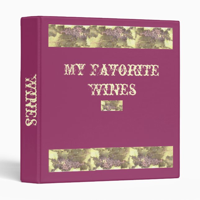 Wine Album 3 Ring Binder (Front/Spine)
