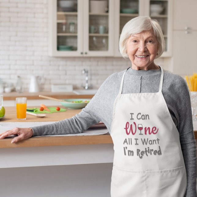 Wine All I Want Retirement Adult Apron (Creator Uploaded)