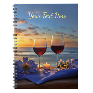 Wine and Beach Custom Notebook