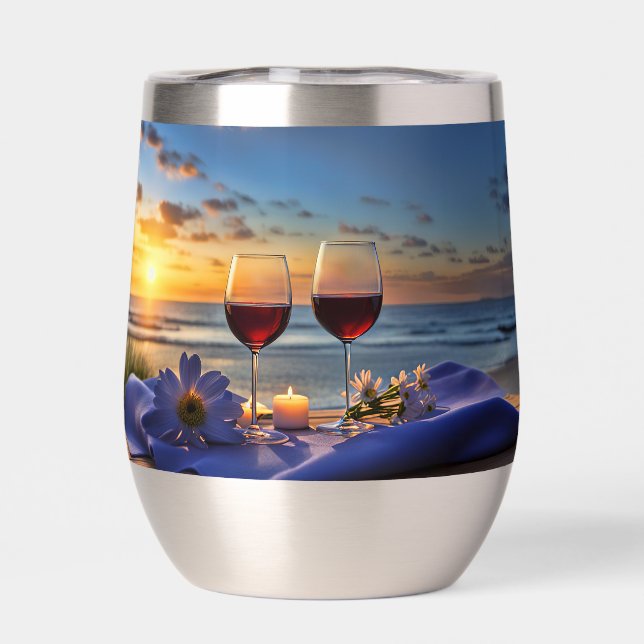 Wine and Beach Thermal Wine Tumbler (Back)