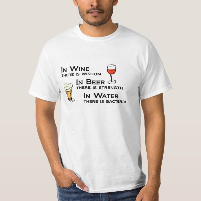 Wine and Beer Lovers t-shirt humor (Front)