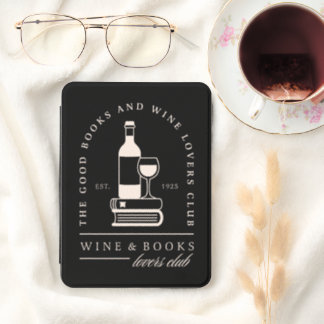 Wine and books lovers funny reading kindle cover