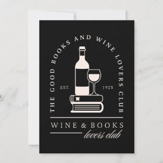 Wine and books lovers reading girls night party invitation