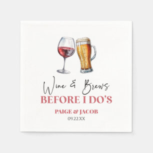 Wine and Brews Before I Do's Rehearsal Dinner Napkins