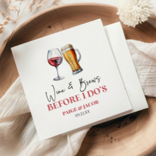 Wine and Brews Before I Do's Rehearsal Dinner Napkins