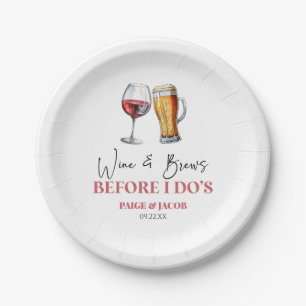 Wine and Brews Before I Do's Rehearsal Dinner Paper Plates