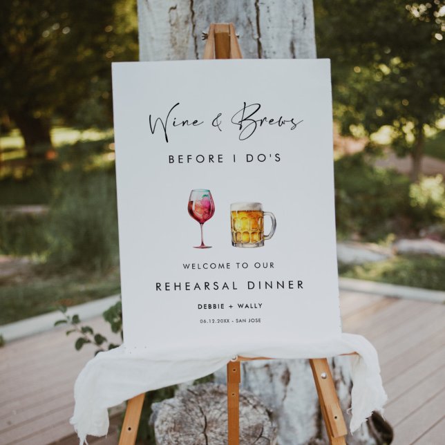 Wine and Brews Before I Do's Rehearsal Dinner Sign (Creator Uploaded)