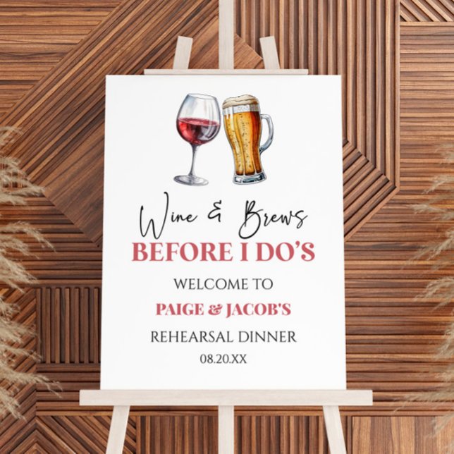 Wine and Brews Rehearsal Dinner Welcome Sign (Creator Uploaded)