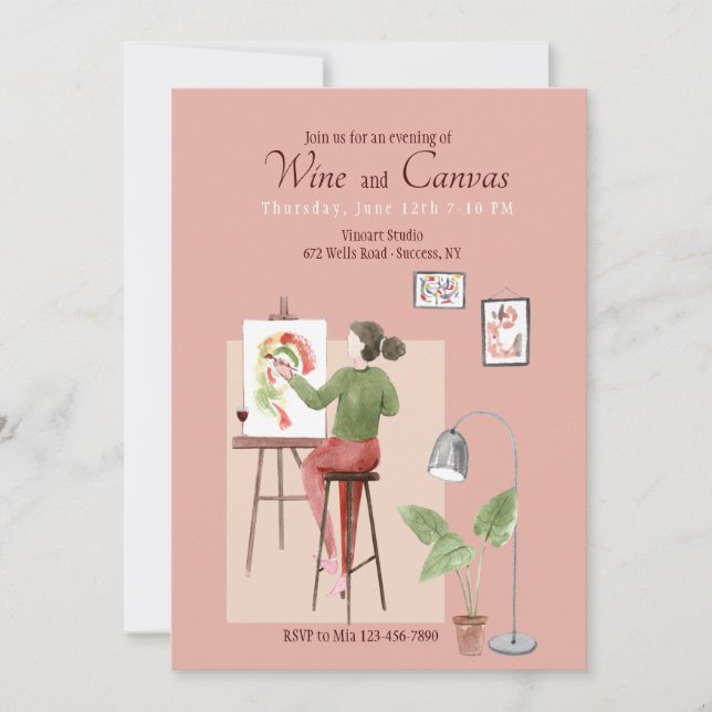 Wine and Canvas Invitation (Front)