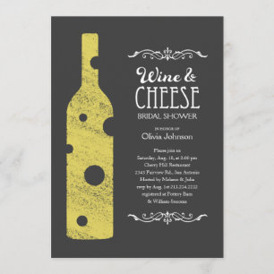 Wine and Cheese Bridal Shower Invitations