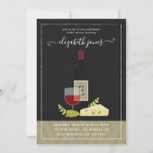 Wine and Cheese Bridal Shower Monogram Invitation (Front)