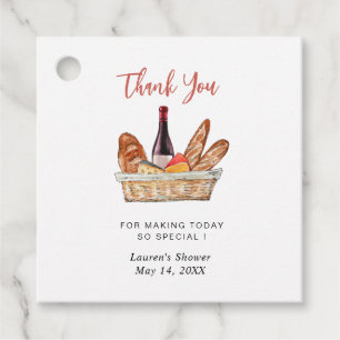 Wine and Cheese Bridal Shower thank you  Favor Tags