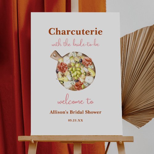 Wine and Cheese Charcuterie Bridal Shower Welcome Foam Board