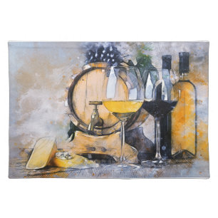 Wine and Cheese Cloth Placemat