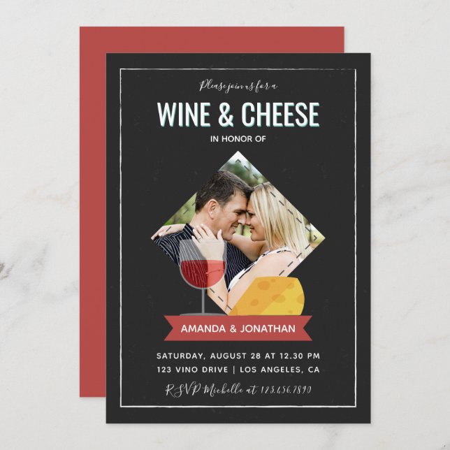 Wine And Cheese Couples Shower/Engagement invite (Front/Back)