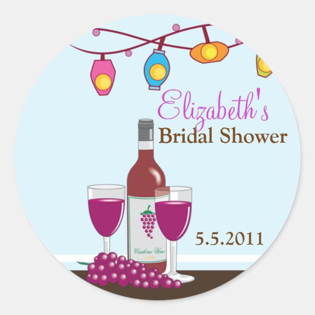 Wine and Cheese Customizable Favor Stickers (Front)