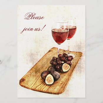 Wine And Cheese Dinner Celebration Invitation by myworldtravels at Zazzle