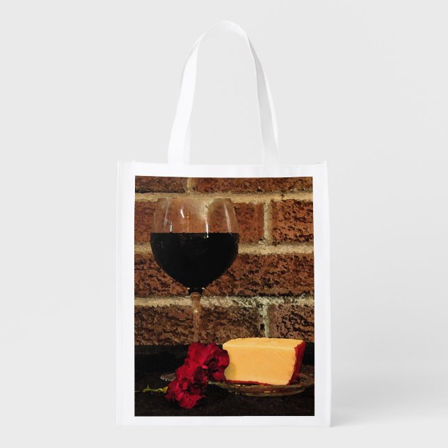 Wine and Cheese Grocery Bag (Front)